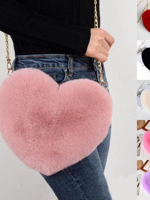 Love Bags For Women Plush Chain Shoulder Bags Valentine's Day Party Bag